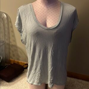 Women's Light Gray V-Neck Top